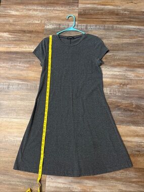 Charcoal Short-Sleeve A-Line Mini Dress